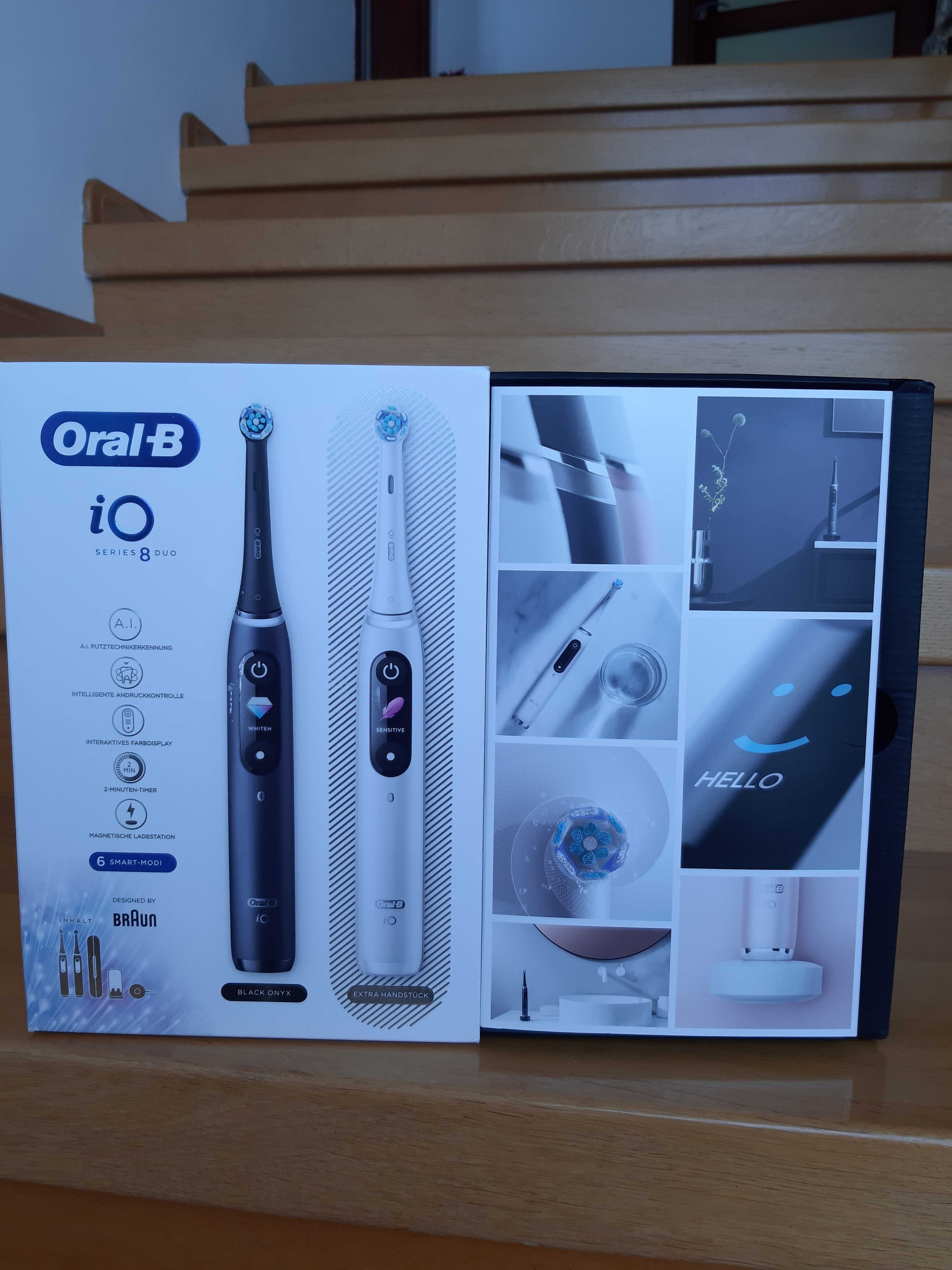 Szczoteczki magn.Oral-b iO 8 zestaw 2 szt, na gwarancji, stan idealny.