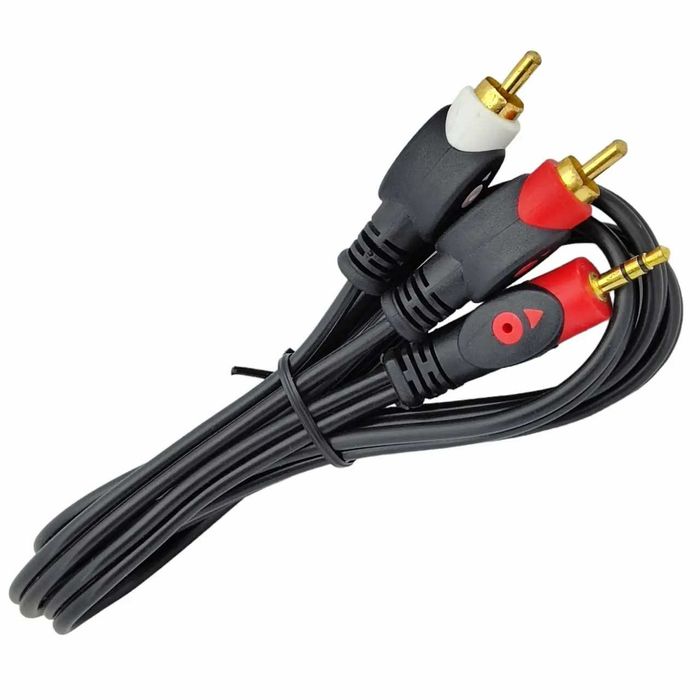 Аудио кабель Jack 3.5мм – 2RCA для колонок AUX 1.2 m шнур