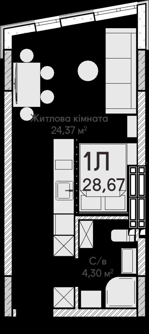 Квартира-студія в ЖК "Синергія Сіті". Ідеальний вибір для інвестиції!