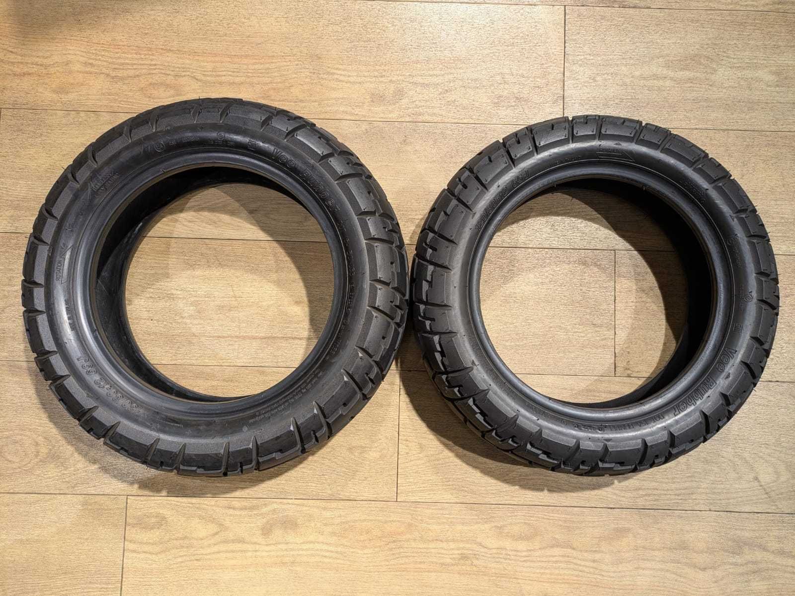 Pneus semi-novos Vee-Rubber 120/80 65J e 130/80 69J
