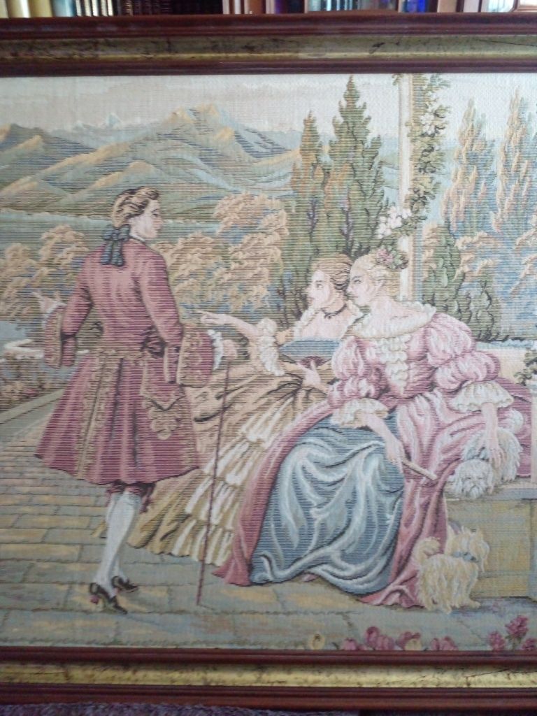 Quadro GRANDE e ANTIGO  em tapeçaria GOBLIN