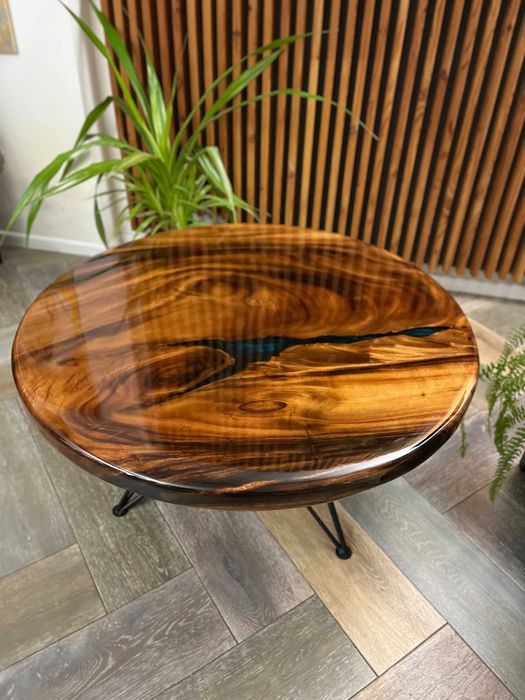 Stolik kawowy drewniany nowoczesny Suar lakier Egzotyk loft