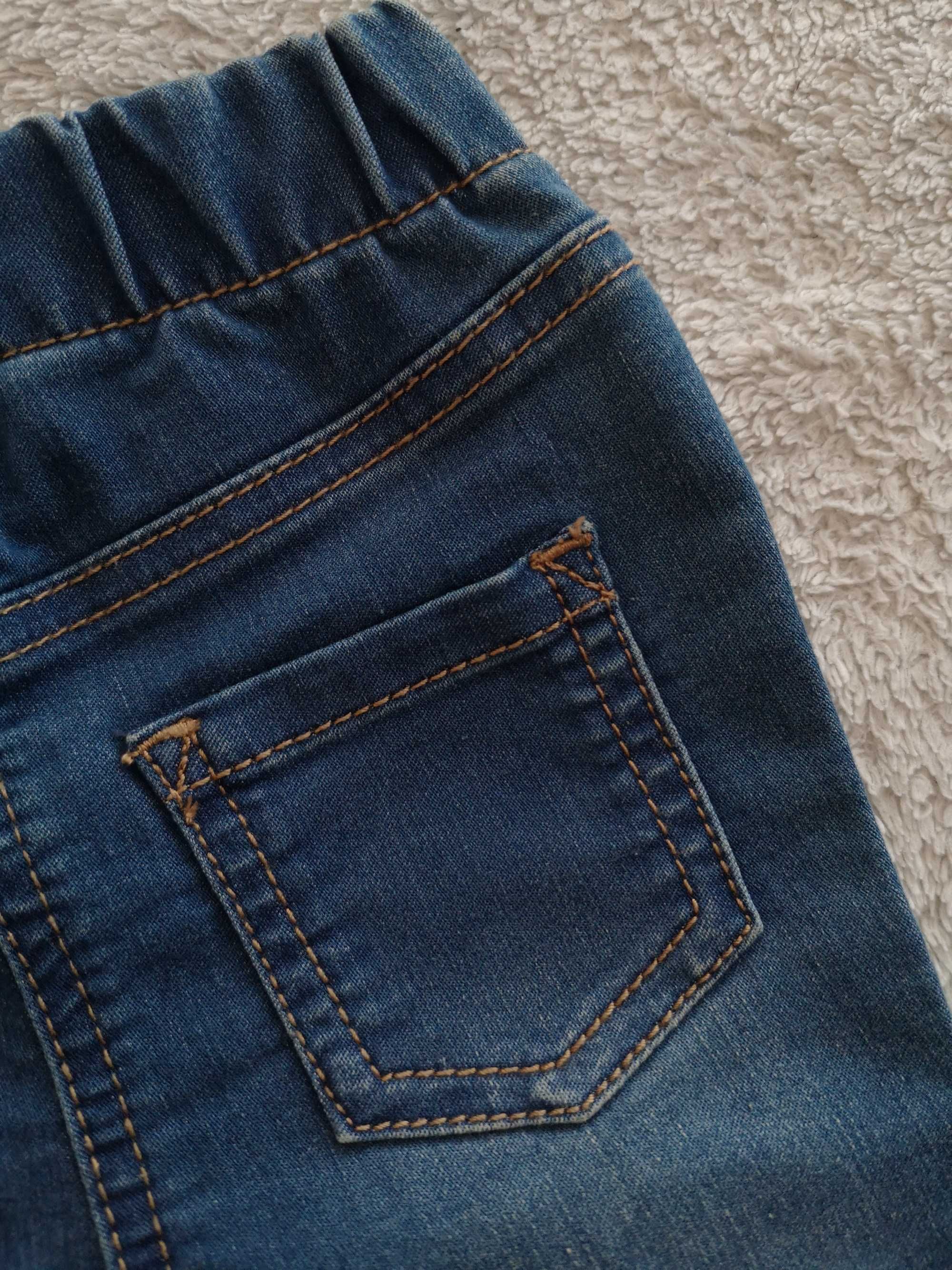 Nowe niebieskie spodnie jeansowe jeansy legginsy Matalan 74 - 80