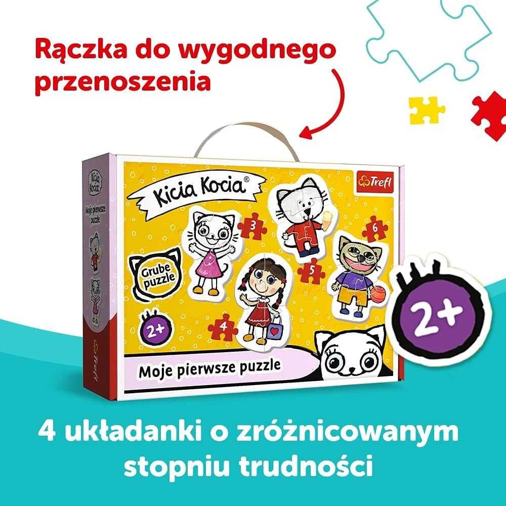 Trefl Wesoła Kicia Kocia Puzzle 4 w 1 Baby Classic dla Dzieci od 2 lat