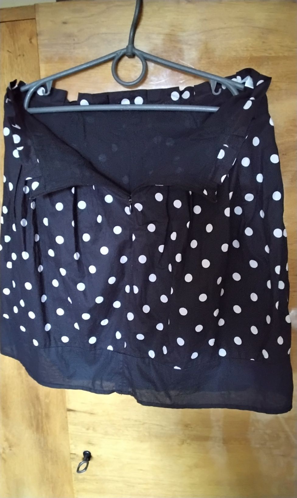 Черная юбка в белый горох,размер М, х/б