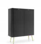Wysoka komoda Zova (K103) do salonu, czarna 103x39x120cm
