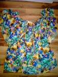 Tunika bluzka hiszpanka kolorowa kwiaty H&M 42 44 oversize