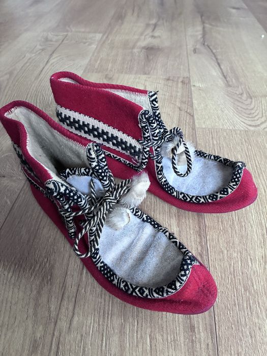 Filcowe botki domowe romika 40 zimowe czerwone