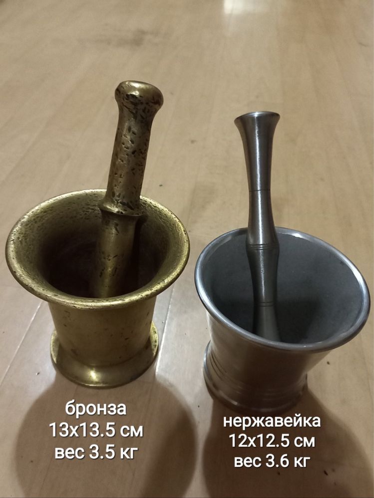 Ступка нержавейка с пестиком СССР .  Сотейник Германия