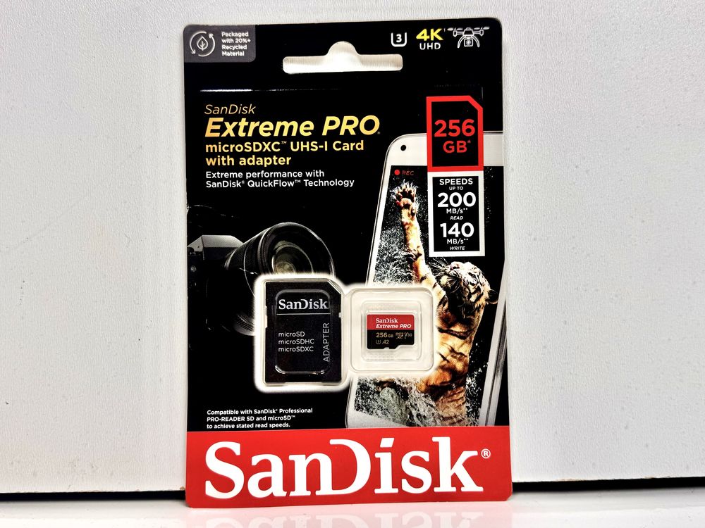 Карта пам'яті SanDisk Extreme Pro microSDXC 256GB UHS-T U3+ SD адаптер