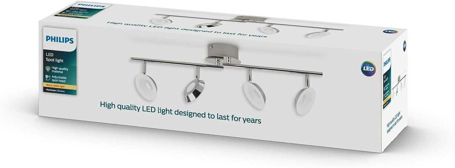Philips myLiving LED Spot Mackinaw, chrom - czteropunktowy, regulowany