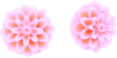 Kolczyki georginie kwiaty różowe