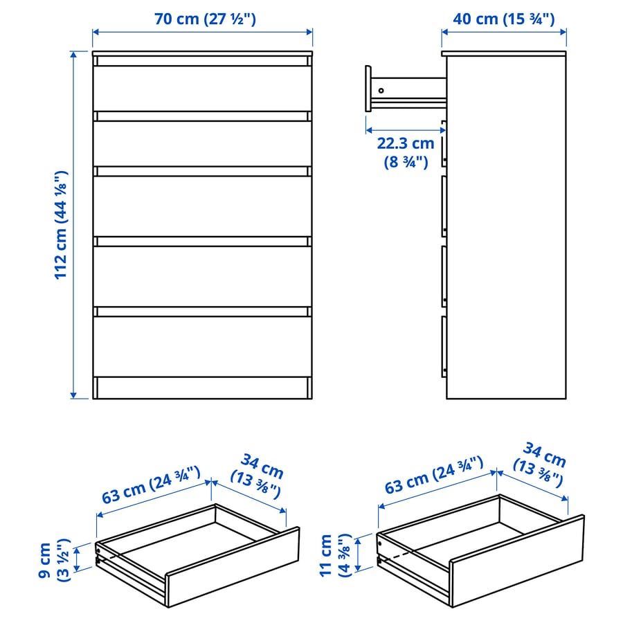Cómoda com 5 gavetas- Kullen Ikea