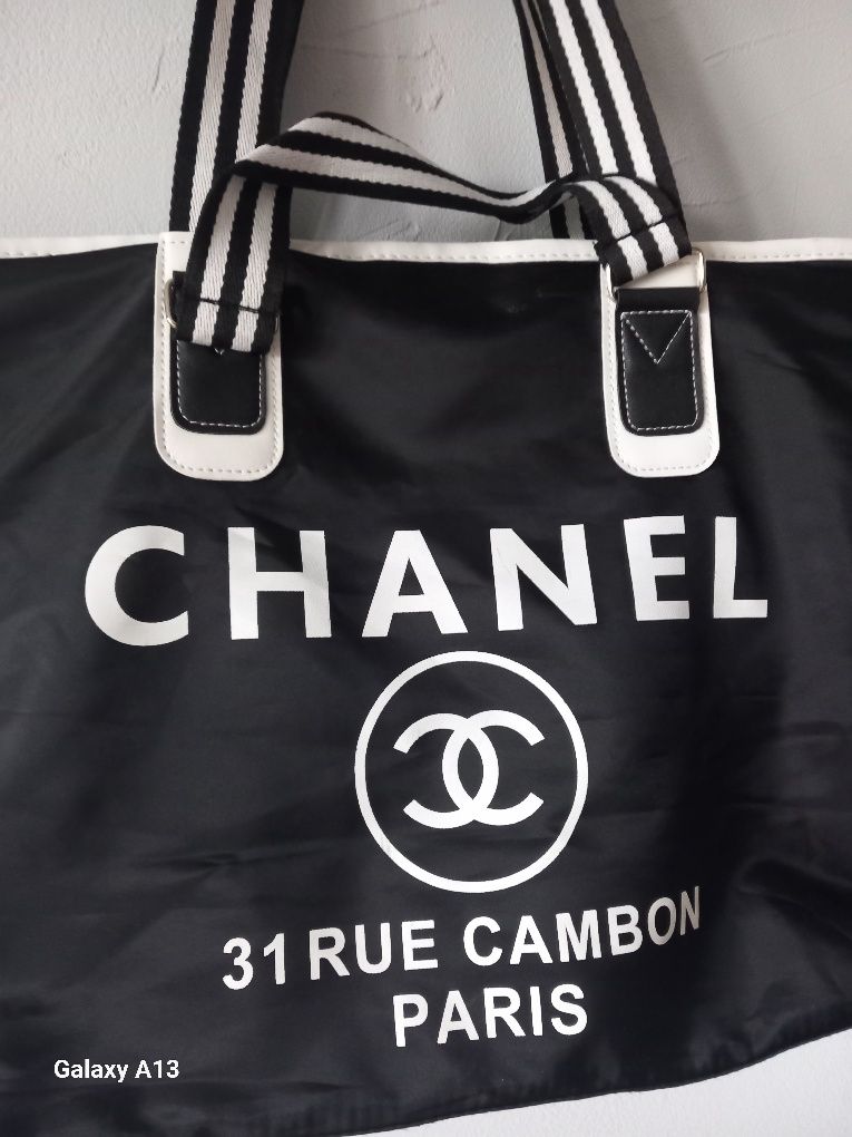 Chanel rue cambon 31 duża torba nylon vintage