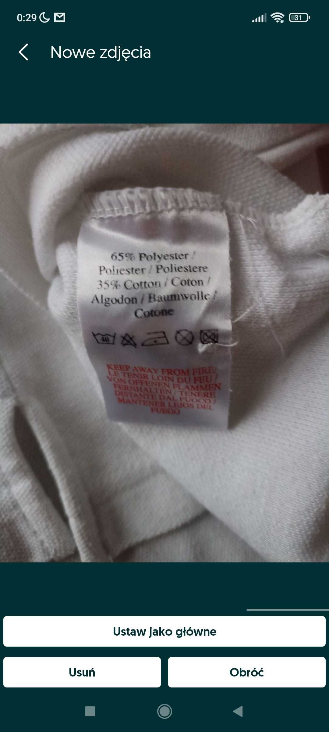 Koszulka polo biała Umbro r. 134