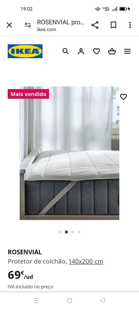 Protetor colchão rosenvial IKEA. NOVO