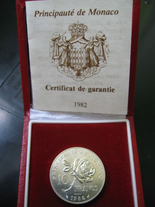 Rarytas-Księżniczka Monaco Kelly-srebrna moneta 10 Fr