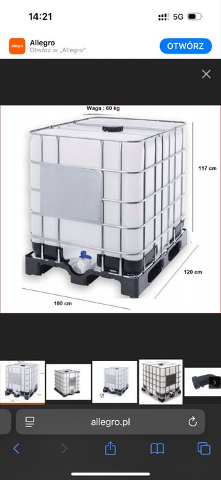 Mauzer na deszczowke 1000l