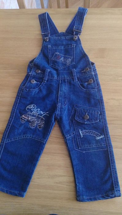 Spodnie ogrodniczki jeans. Rozmiar 80