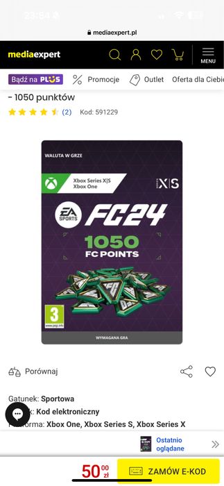 Kod Fifapoints 1050 punktow do Xbox