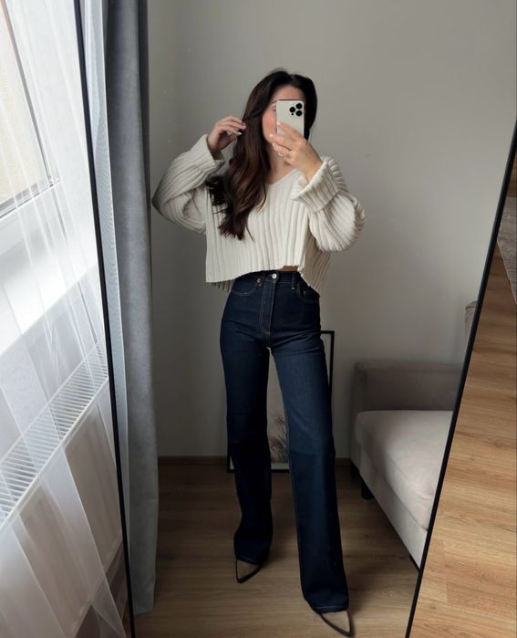 Джинси Zara Wide Leg intense blue