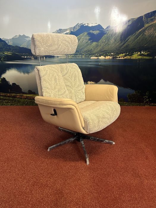 N:14.   Fotel relax, skóra naturalna. Skórzany Nowy.