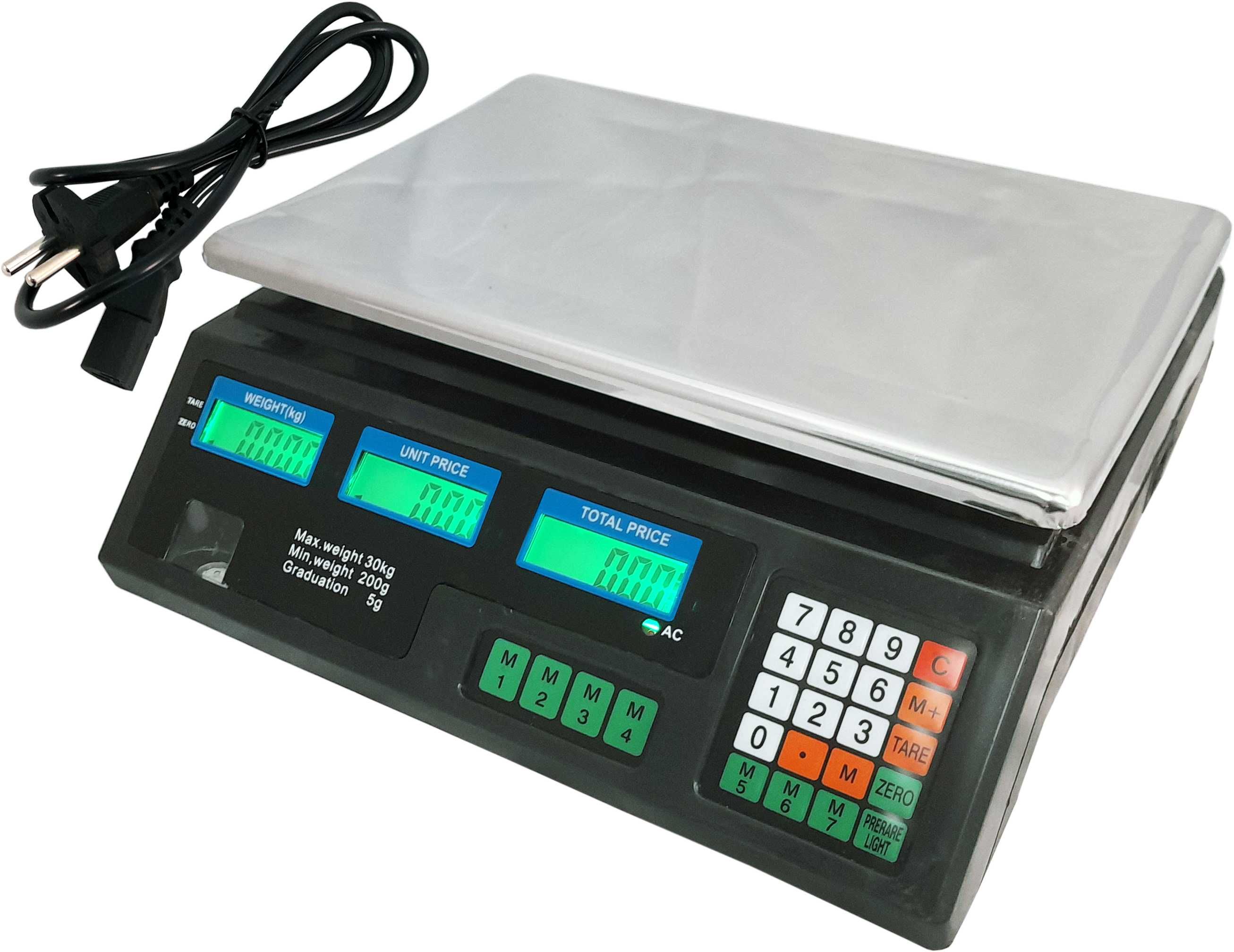 Elektroniczna Waga Kalkulacyjna Magazynowa Rolnicza 30kg LCD