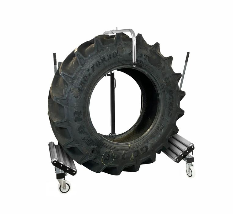 Wózek do montażu kół ciężarowych rolniczych 1.5 tony na 5 kółkach
