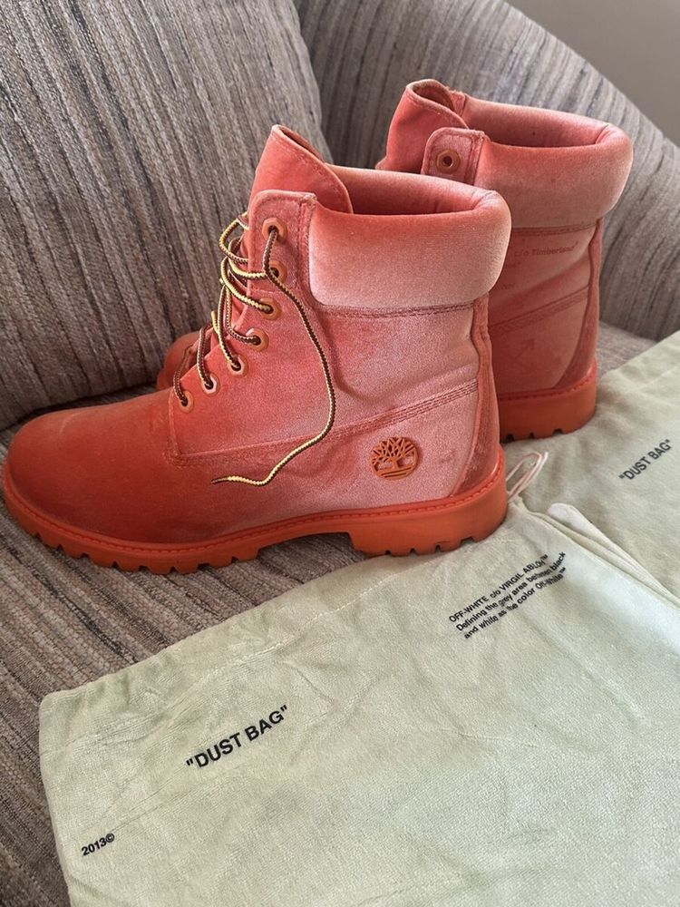 Термо бутсы ботинки гарфилды OFF-WHITE x Timberland Boots Garfield.