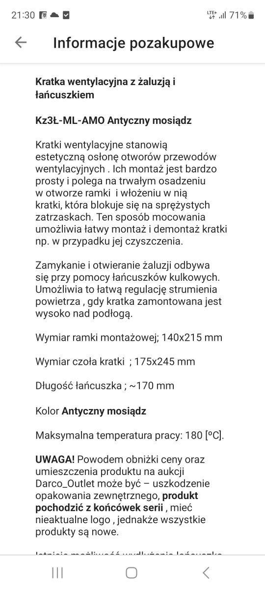 Kartka wentylacyjna