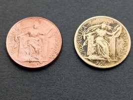 2 moedas $50 1924/26 bronze-aluminio bem conservadas