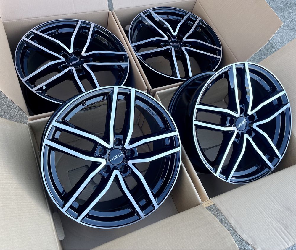 4x Alufelgi DEZENT 5x108 et42 8J Felgi Czarne/Chrom (made in germany)