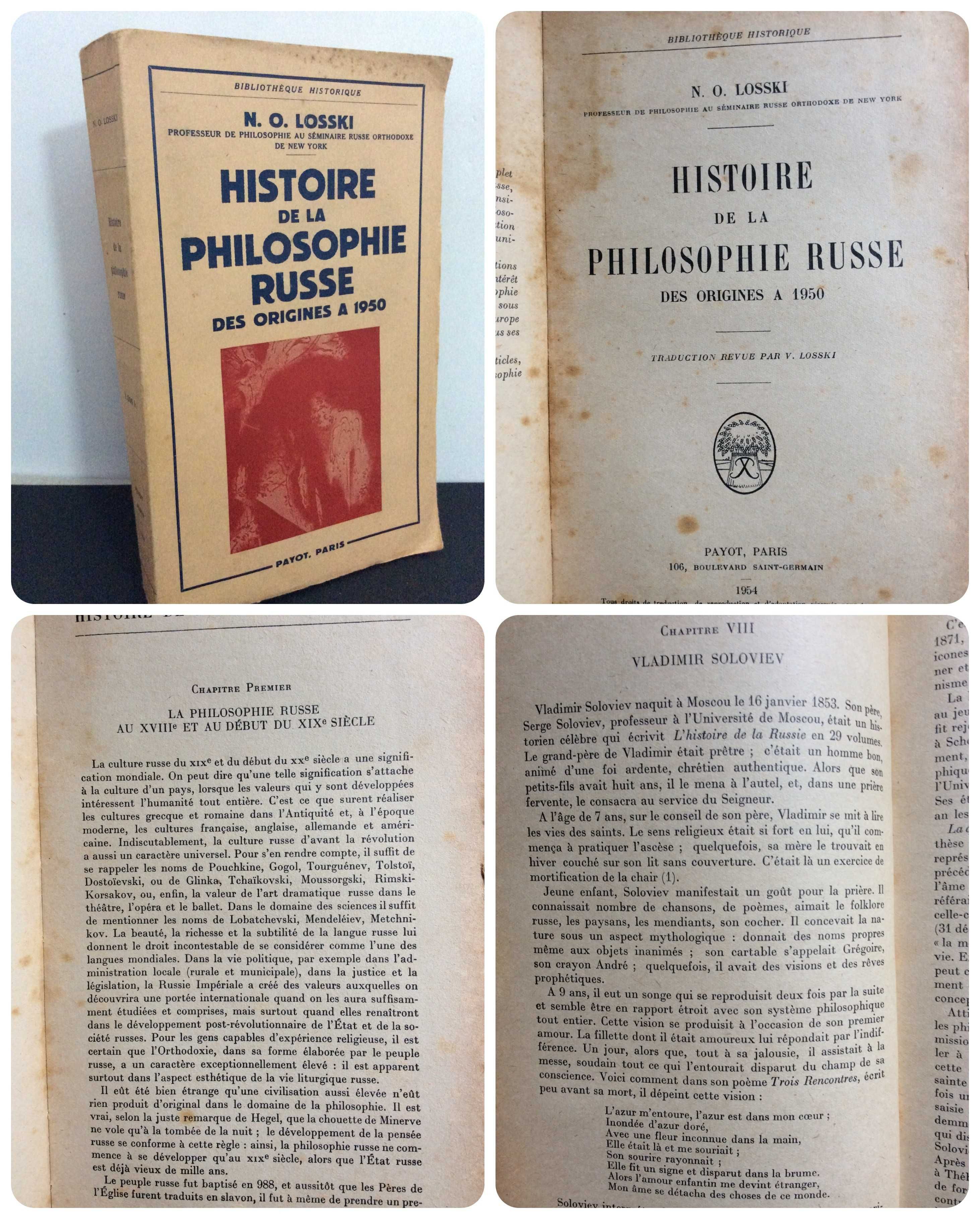 Histoire De La Philosophie Russe des origines a 1950.  Ano 1954