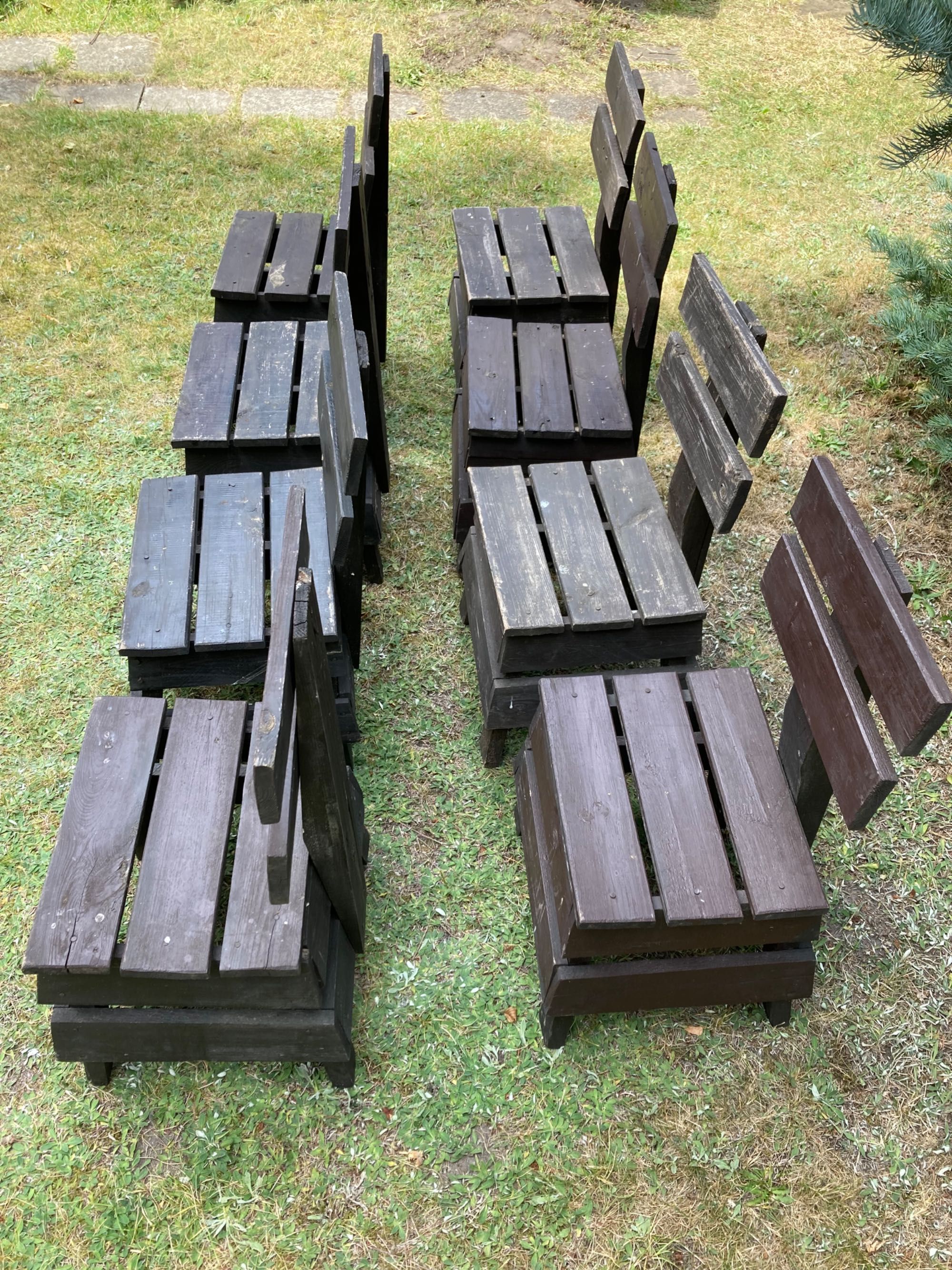 8 (osiem) krzeseł drewnianych ogrodowych, krzesła ogrodowe 8 szt.
