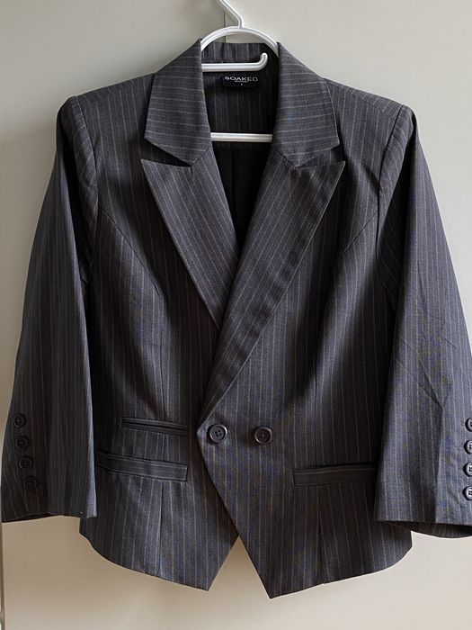 Szara szary marynarka żakiet żakiecik Soaked in Luxury