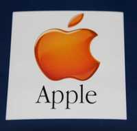 Naklejki Apple pomarańczowa- . wymiar 50 mm x 55 mm