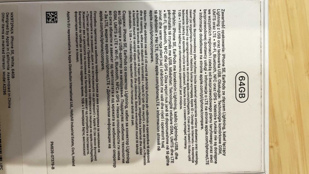 iPhone SE 2020 biały 64 Gb - stan ideał lecz bateria do wymiany