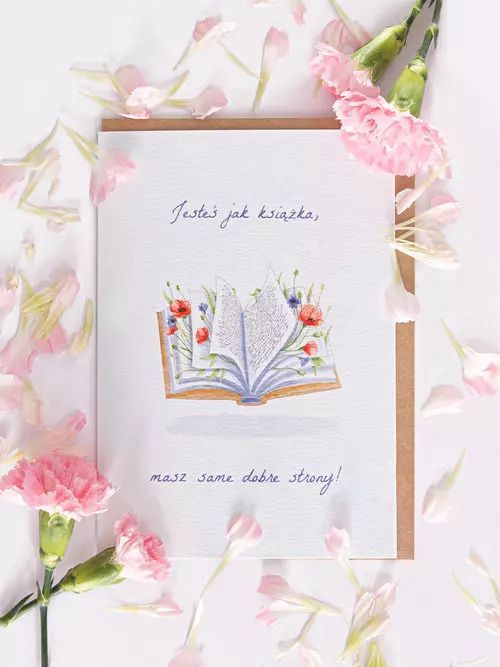 Kartka Jesteś jak książka. Absztyfikant