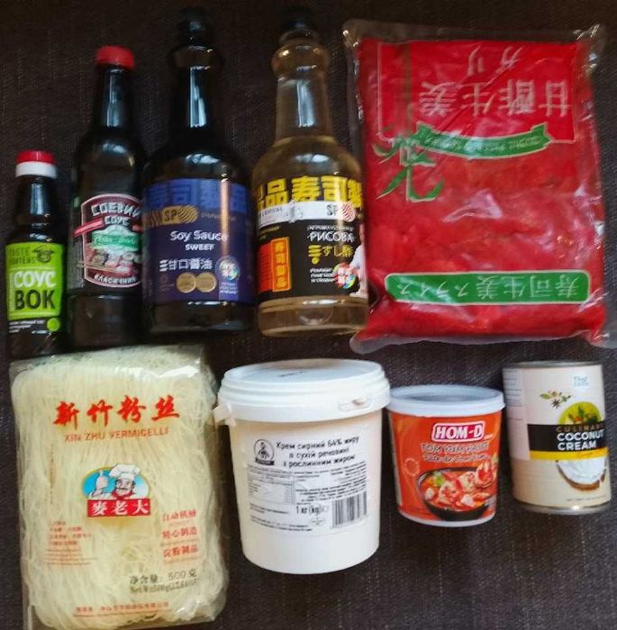 НОРІ імбир Чука васабі Панко Ікра ТОБІКО рис окунь краб кальмар тунець