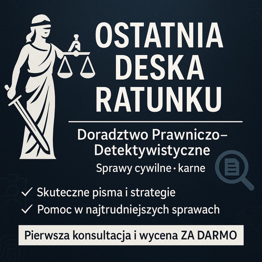 Ostatnia deska ratunku – Doradztwo Prawniczo-Detektywistyczne