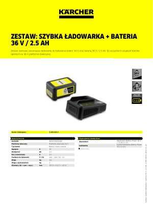 Karcher akumulator 2,5 Ah 36V + szybka ładowarka komplet nowy