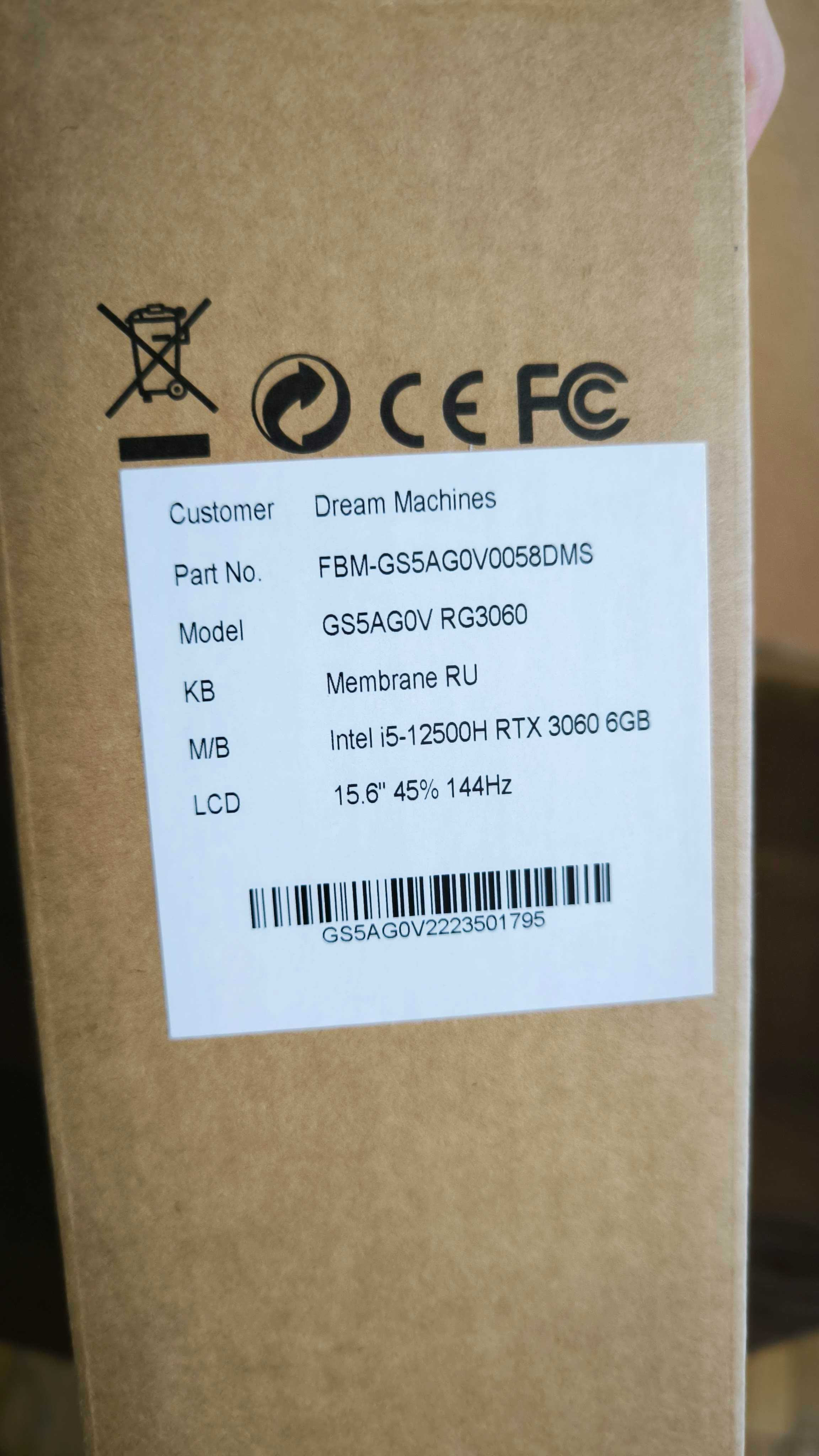Ігровий ноутбук Dream Machines i5-12500H, 32Gb, SSD 1Tb, RTX 3060