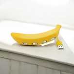 4-portowy USB Hub 2.0 w Kształcie Banan - Żółty