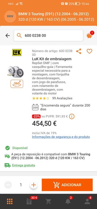 Embraiagem Look repset bmw 320 motor m47 163cv