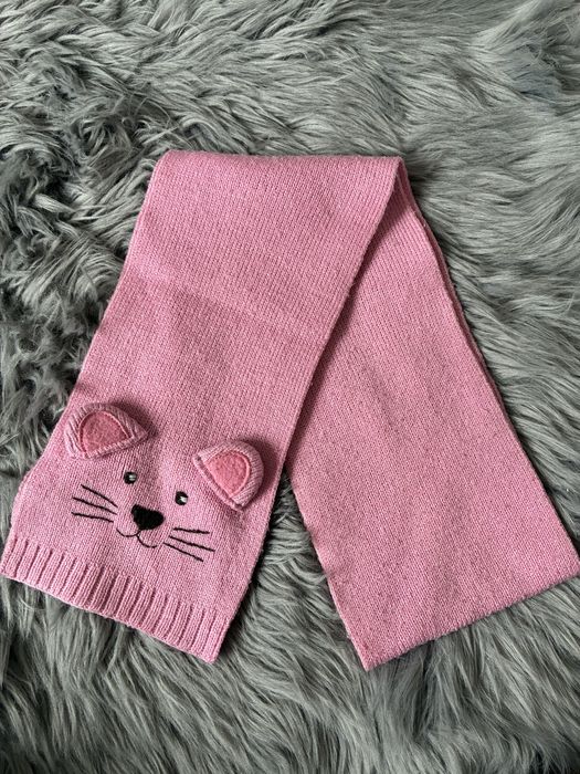 Szalik jesienny zimowy dziewczęcy z myszką kotem