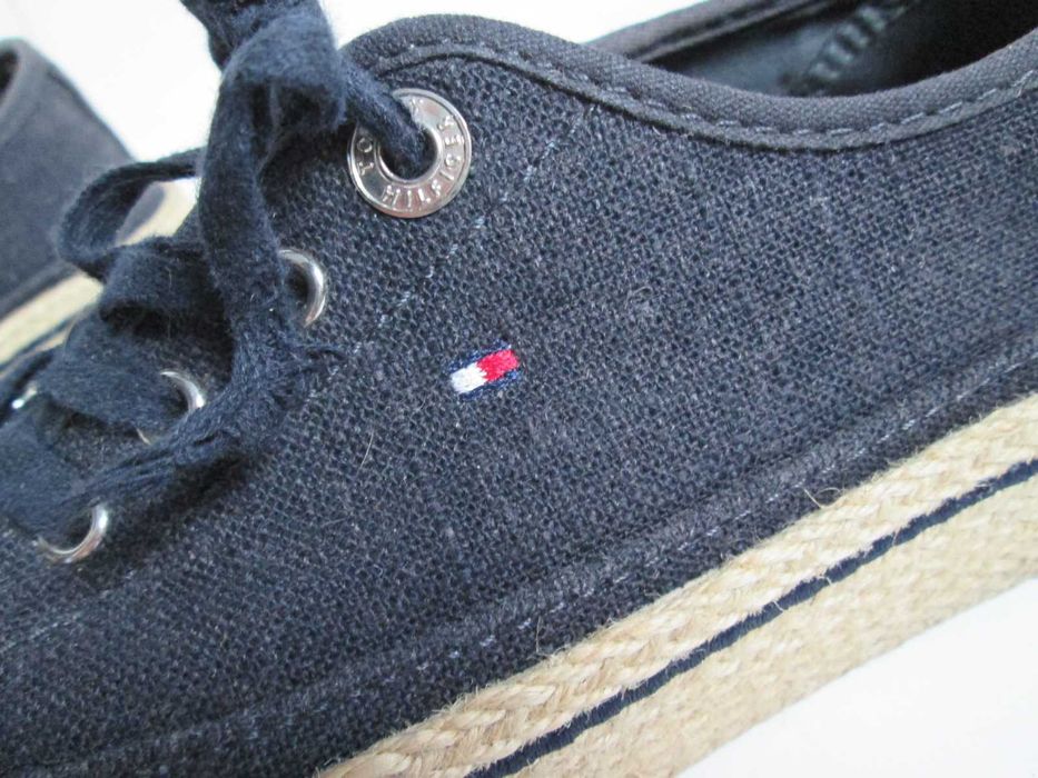 Tommy Hilfiger granatowe espadryle sznurowane 38
