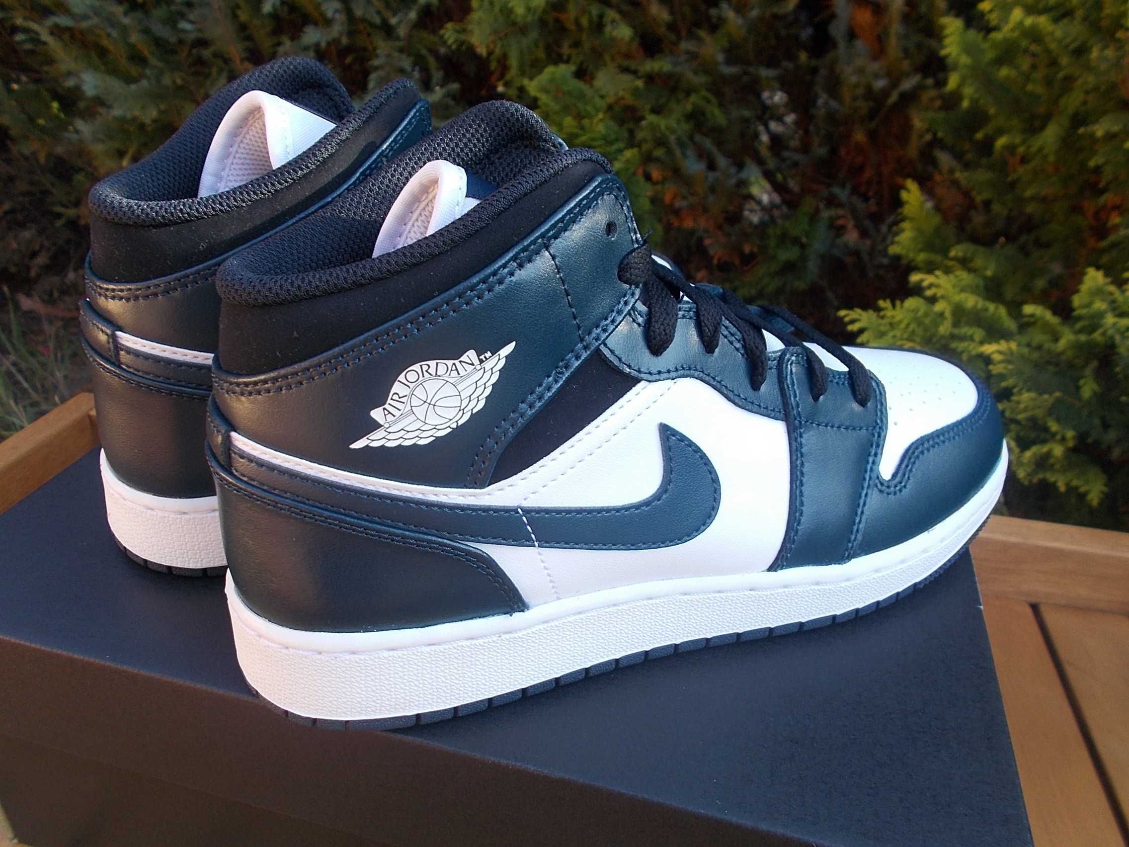 (r. Eur 39 ) Nike Jordan 1 Mid Armory Navy Dark Teal 554725,-411