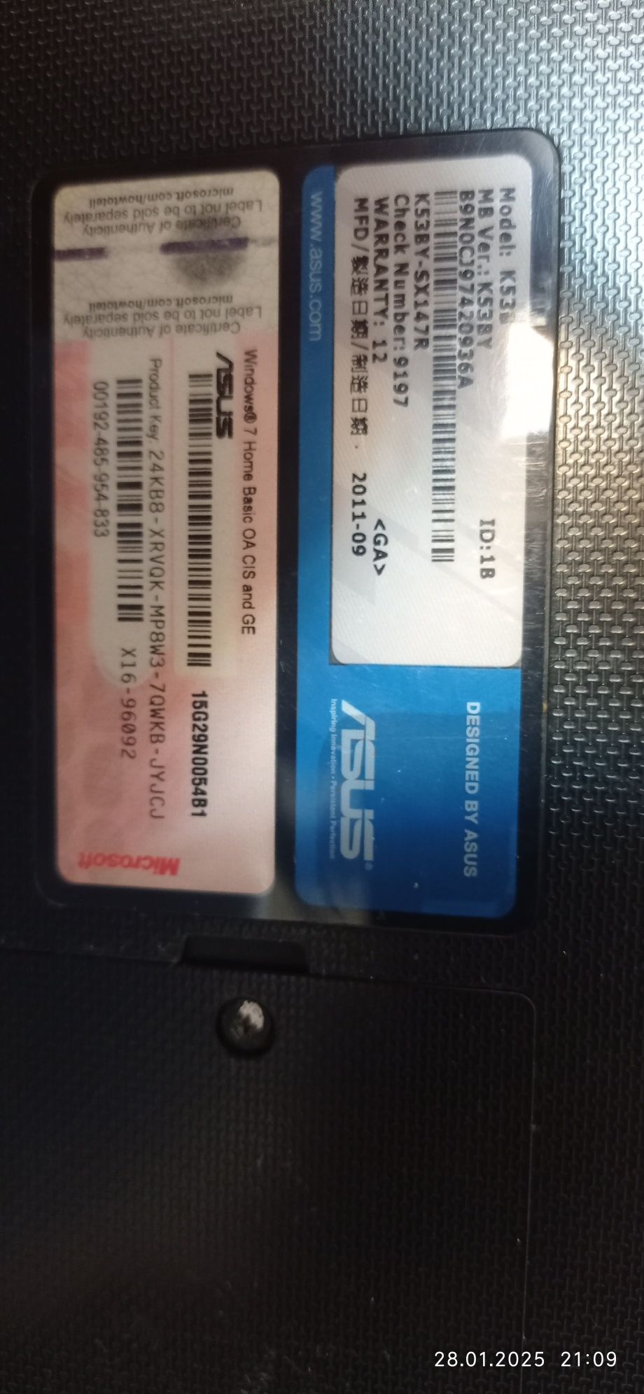 Ноутбук Asus k53b notebook