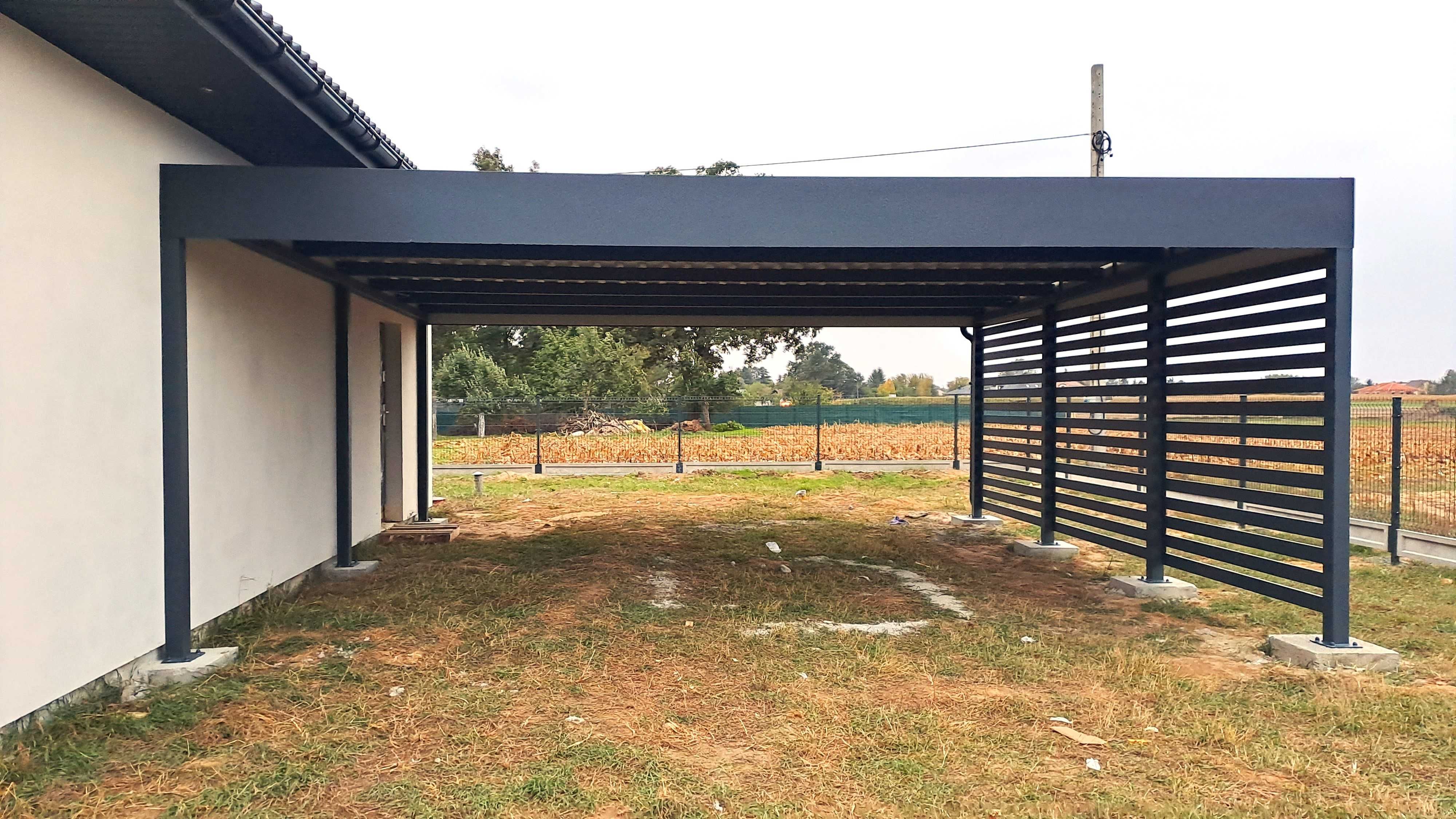 Wiata garażowa 6x6 m, carport - wiata samochodowa dwustanowiskowa