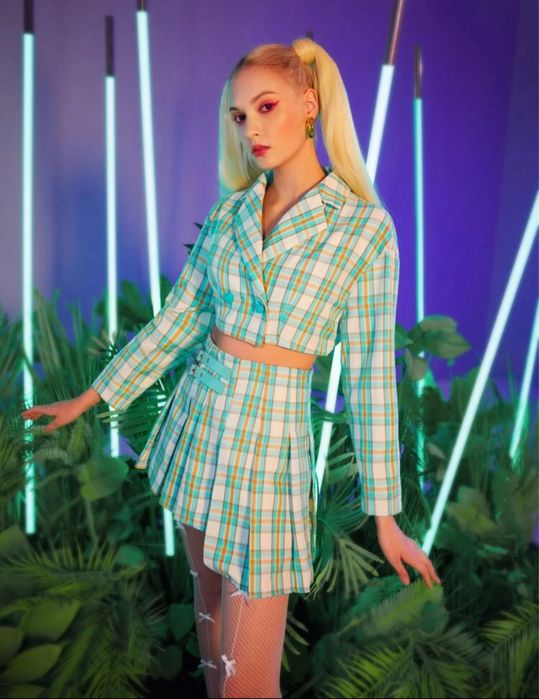 Conjunto Xadrez Fashion – Estilo Vintage Moderno